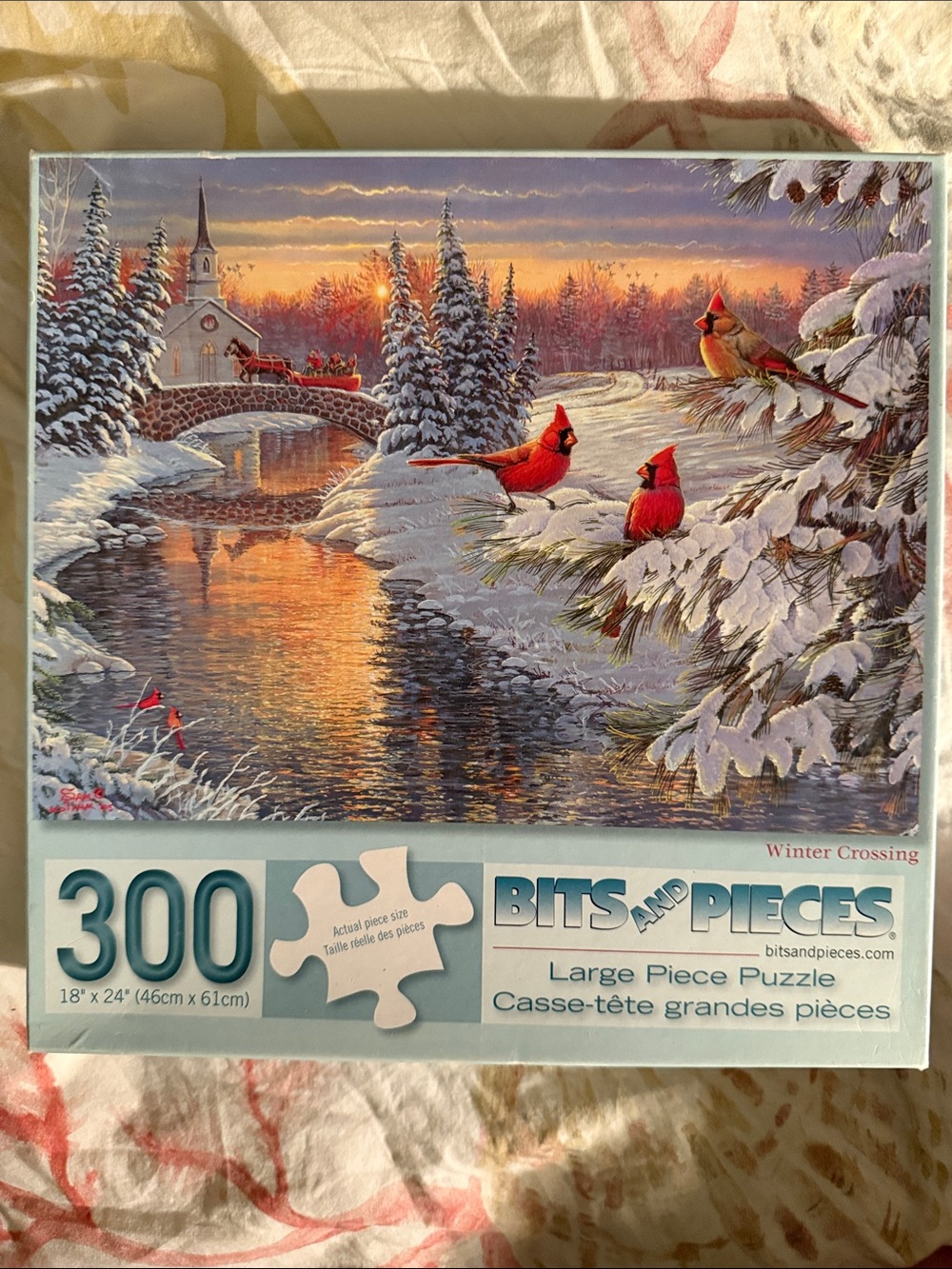 Winter Crossing 300-Piece Puzzle - Red & White Bits and Pieces